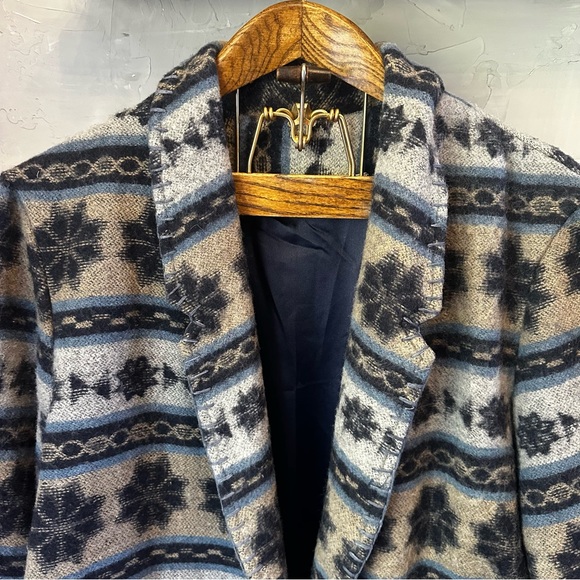 Christopher & Banks Wool Blend Patterned Women's Blazer‎ Jacket size Large - Picture 7 of 15